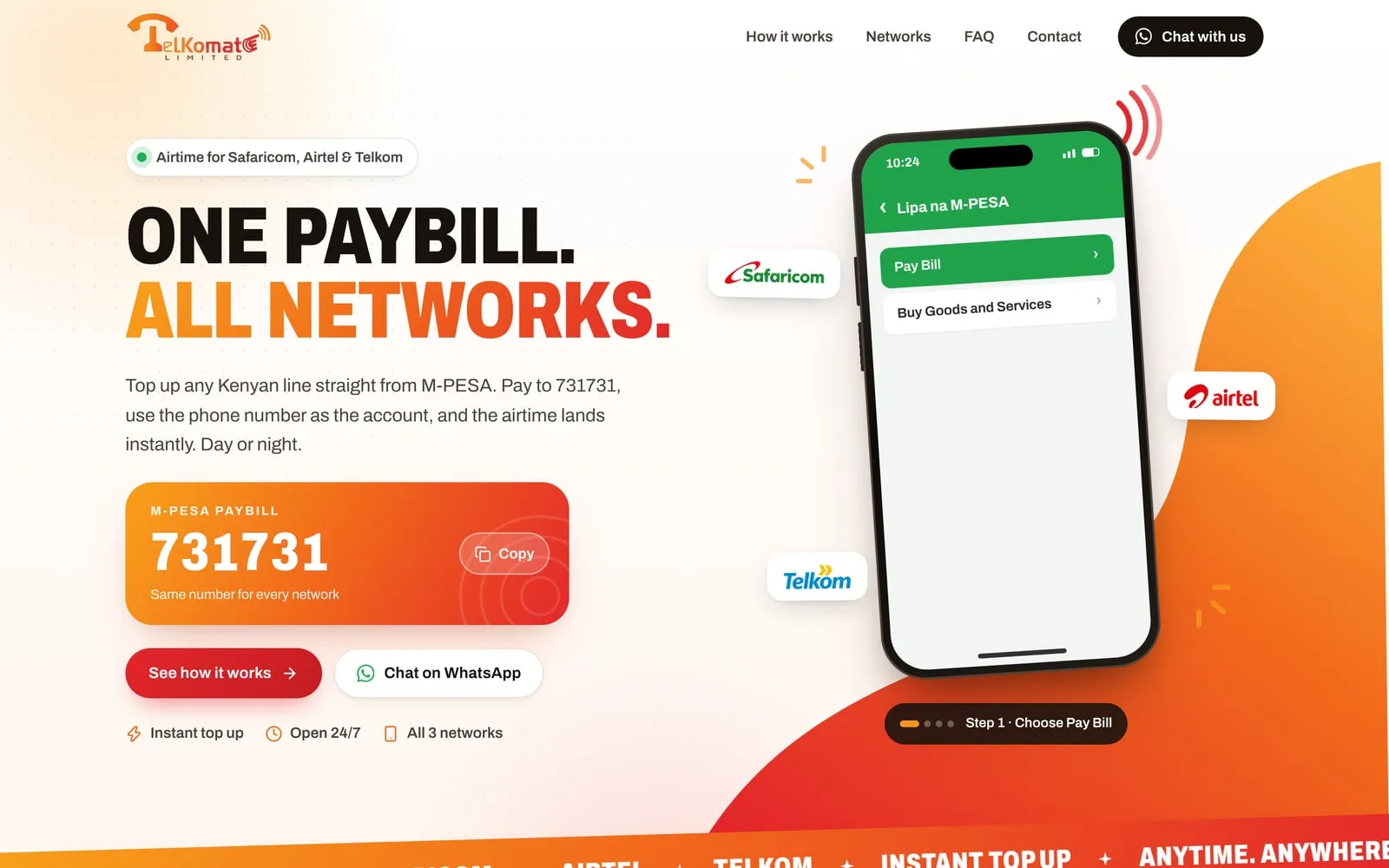 The Telkomate website homepage