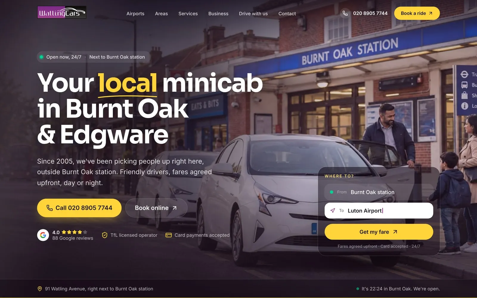 The Watling Cars website homepage